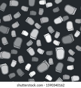 Grey Car mirror icon isolated seamless pattern on black background.  Vector Illustration