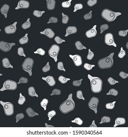 Grey Car mirror icon isolated seamless pattern on black background.  Vector Illustration