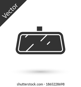 Grey Car mirror icon isolated on white background.  Vector