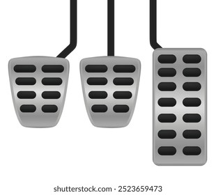 Grey car pedals. vector illustration