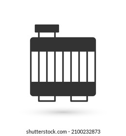 Grey Car radiator cooling system icon isolated on white background.  Vector