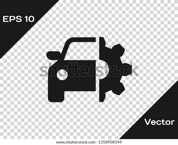 Grey Car service\
icon isolated on transparent background. Auto mechanic service.\
Mechanic service. Repair service auto mechanic. Maintenance sign.\
Vector Illustration
