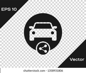 Grey Car sharing icon isolated on transparent background. Carsharing sign. Transport renting service concept. Vector Illustration