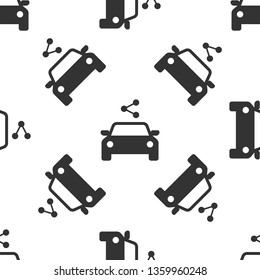 Grey Car sharing icon isolated seamless pattern on white background. Carsharing sign. Transport renting service concept. Vector Illustration