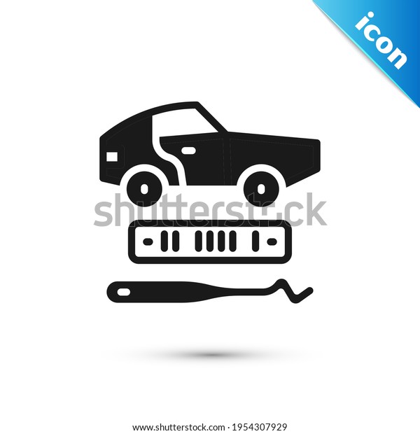 Grey\
Car theft icon isolated on white background. \
Vector