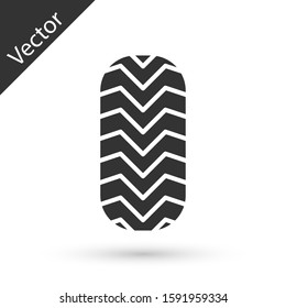 Grey Car tire icon isolated on white background.  Vector Illustration