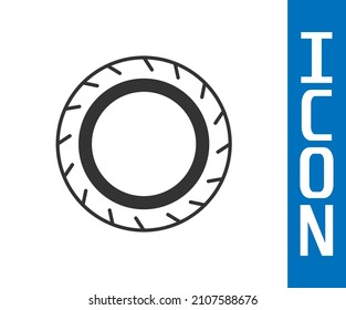 Grey Car tire wheel icon isolated on white background.  Vector