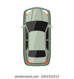 Grey car top view vector illustration