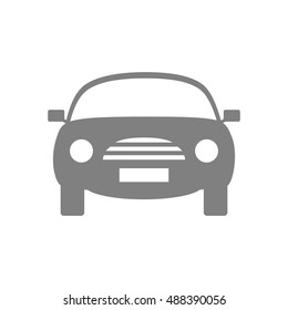 Grey car vector icon on white background