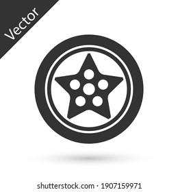 Grey Car wheel icon isolated on white background. Vector.