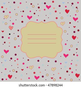 Tarjeta gris con marco para el texto