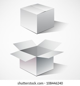 Grey Cardboard Boxes Vector Illustration Stock Vector (Royalty Free ...