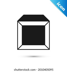 Grey Carton cardboard box icon isolated on white background. Box, package, parcel sign. Delivery and packaging.  Vector