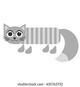 Grey cartoon cat icon