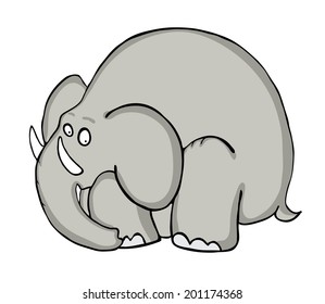elefante gris de dibujos animados, ilustración vectorial