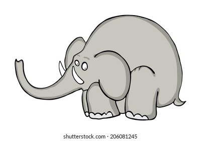 elefante gris de dibujos animados, ilustración vectorial