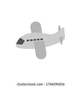 Grey cartoon plane vector design