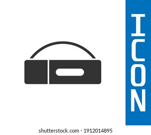 Grey Case for billiard cue icon isolated on white background.  Vector
