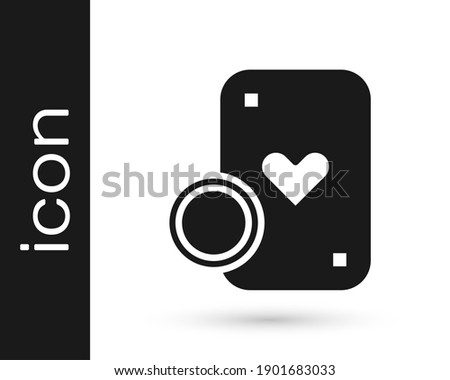 Grey Casino chip and playing cards icon isolated on white background. Casino poker.  Vector Illustration