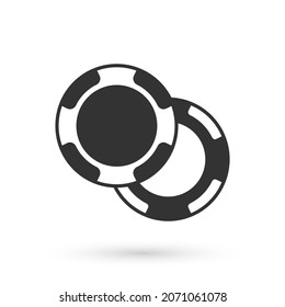 Grey Casino chips icon isolated on white background. Casino gambling.  Vector