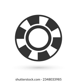 Grey Casino chips icon isolated on white background. Casino gambling.  Vector
