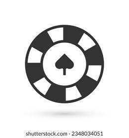 Grey Casino chips icon isolated on white background. Casino gambling.  Vector