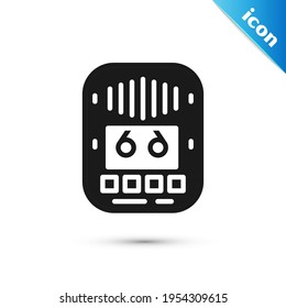Grey Cassette tape player icon isolated on white background. Vintage audio tape recorder.  Vector