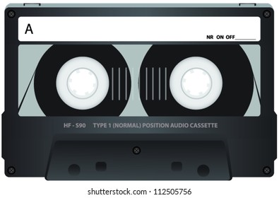 Grey Cassette Tape with See Through Window