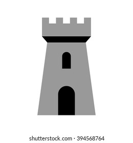 Grey castle icon on white background