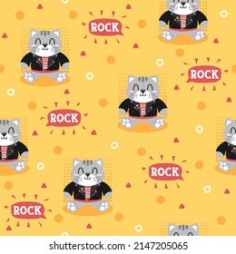 Grey Cat Cartoon Pattern Design Concepts