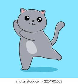 Grey Cat Dance - Cute Dancing Gray Cat 