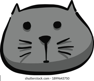 Grey cat, illustration, vector on a white background.