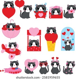 grey cat, Valentine’s kitten, romantic feline