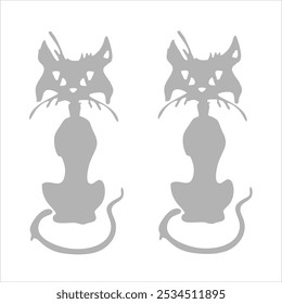 Grey cats vector computer graphic art