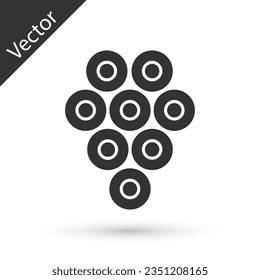 Graues Kaviar-Symbol einzeln auf weißem Hintergrund.  Vektorgrafik