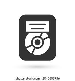 Galardón de CD gris en icono de marco aislado en fondo blanco. Ceremonia moderna. El mejor vendedor. Trofeo musical.  Vector