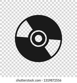 Grey CD or DVD disk icon isolated on transparent background. Compact disc sign. Vector Illustration