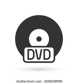 Grey CD or DVD disk icon isolated on white background. Compact disc sign.  Vector