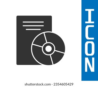Grey CD or DVD disk icon isolated on white background. Compact disc sign.  Vector Illustration