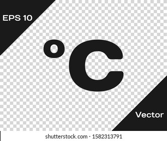 Grey Celsius icon isolated on transparent background.  Vector Illustration