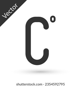 Icono de Celsius gris aislado en fondo blanco.  Ilustración vectorial