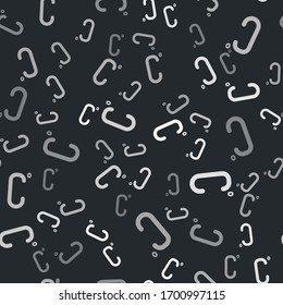 Grey Celsius icon isolated seamless pattern on black background. Vector Illustration