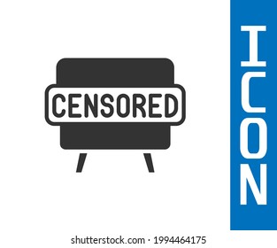 Grey Censored stamp icon isolated on white background.  Vector