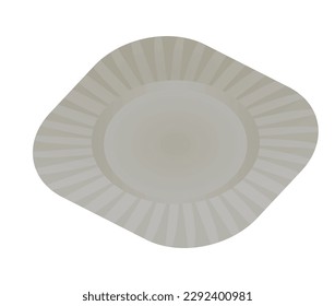 Grey  ceramic plate. vector illustration