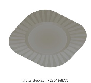 Grey  ceramic plate. vector illustration
