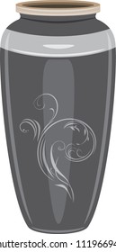 Grey ceramic vase. Vector