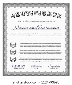 Grey Certificate of achievement. Customizable, Easy to edit and change colors. With quality background. Superior design. 