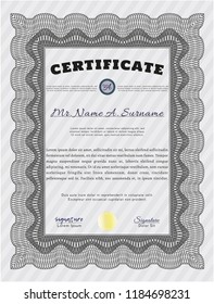 Grey Certificate of achievement. Customizable, Easy to edit and change colors. With linear background. Good design. 