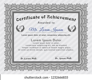 Grey Certificate of achievement. Customizable, Easy to edit and change colors. Complex background. Modern design. 