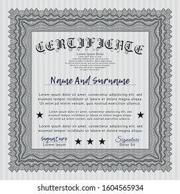 Grey Certificate of achievement. Elegant design. Easy to print. Detailed. 